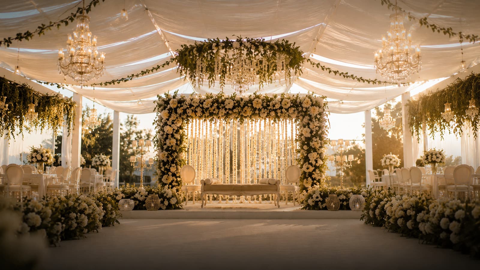 Elegant candlelit event venue